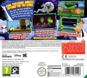 Phineas and Ferb - Quest for Cool Stuff (Europe) (En,Fr,De,Es,It) box cover back
